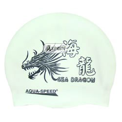 Czepek z silikonu DRAGON biały Aqua-Speed