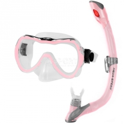 Fajka + maska nurkowa dla dzieci ENZO + EVO różowa Aqua-Speed