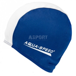 Czepek pływacki z poliestru POLYESTER CAP granatowo-biały Aqua-Speed