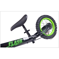Rowerek dziecięcy, biegowy, metalowy 3-6 lat FLASH black-green Toyz
