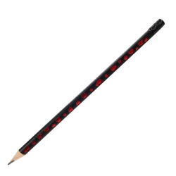Ołówek trójkątny z gumką HB czarno-czerwony Easy