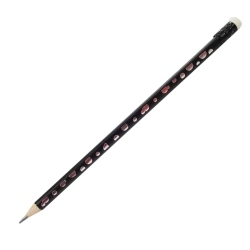 Ołówek trójkątny z gumką HB czarno-srebrny Easy