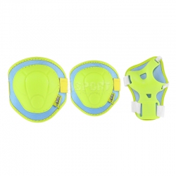 Ochraniacze dziecięce na nadgarstki, łokcie, kolana H106 zielono-niebieskie Nils