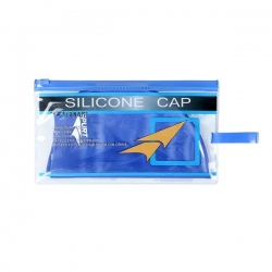 Jednokolorowy czepek silikonowy z tłoczeniem SE25 ciemnoniebieski SPURT