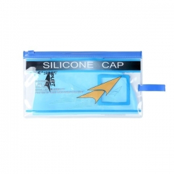 Jednokolorowy czepek silikonowy z tłoczeniem SE25 jasnoniebieski SPURT